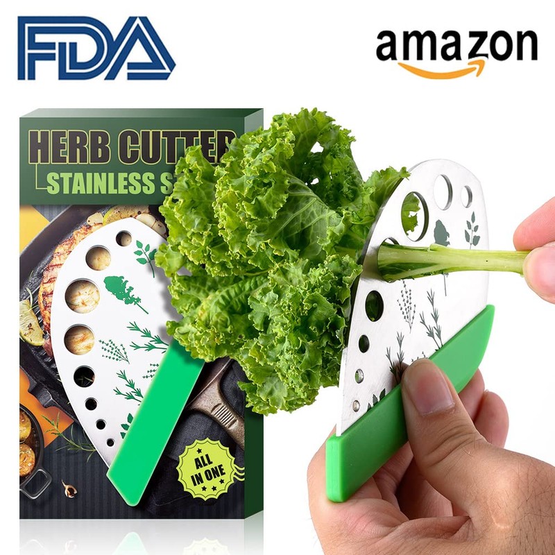 Leen4You Herb Stripper Herbs Cutter Scissors Stainless Steel Leaf Remover