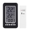 LCD Digital Indoor Outdoor Thermometer Clock Temperature Meter Wireless Transmitter