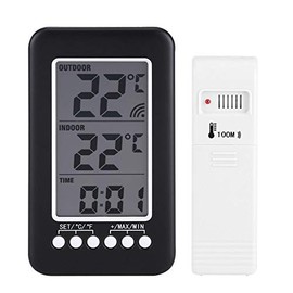 LCD Digital Indoor Outdoor Thermometer Clock Temperature Meter Wireless Transmitter Hygrometers Weather Stations