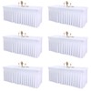 6 Packs White Spandex Table Clothes for 8 Foot Rectangle