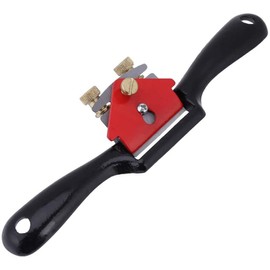 9" Adjustable Spokeshave with Flat Base and Metal Blade Wood Working Wood Craft Hand Tool, Red & Black