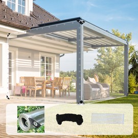 Clear Tarp 4 x 10 FT Clear Tarps Heavy Duty Waterproof 14 Mil Thick Clear Tarps with Grommets Protects Against Water, UV-Ray, Tear,Cold Weather Resistant for Balcony Garden,Patio,Porch,Outdoor