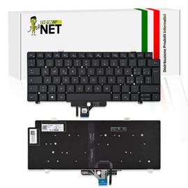 new net - Tastiera compatibile con Dell Latitude 5420, 5421, 5430, 5431, 5440, 7420, 7420 2-in-1, 7430, 7530, 7520 [Senza frame - colore tasti Nero - Retroilluminata - Layout ITA]