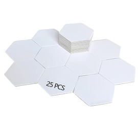 Hexagon Blank Slate Board Game, 25 PCS Dry Erase Hex Tiles, Blank Hexagon Board Pieces Same Size as Catan Pieces, Custom DIY Game Board Pieces for Strategy Tabletop Play