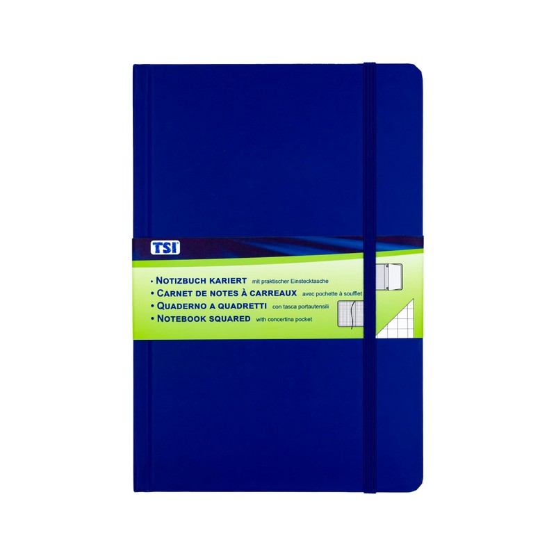 TSI Notebook A5 Squared Colour Dark Blue 192 Pages with