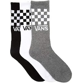 Vans, Men's Crew Socks, 3 Pair Pack (6.5-9, Assorted/Checkered)