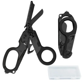 KERURU Multi-Tool Scissors Foldable 5-IN-1 Nurse Scissors High Hardness Stainless Steel with Safety Tip Guard [Can Cut Taping, Leather, Fabric, Plastic] Outdoor Activities, Disaster Preparedness