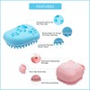 4PCS Dog Cat Silicone Softy Massage Bath Brush Scrubber Shampoo