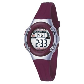 CakCity Waterproof Sport Women's Digital Chronograph Silicone Strap Watch Unisex Wristwatch,Red