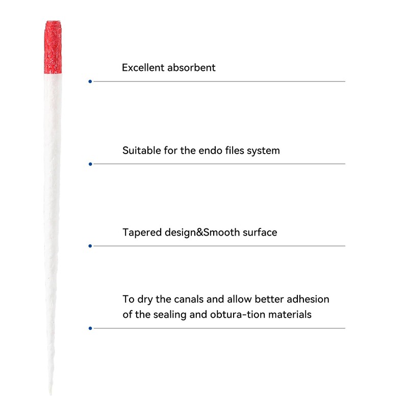 JMU Absorbent Paper Points .06 Taper #25, Spill-Proof Box, 100pcs/Pack