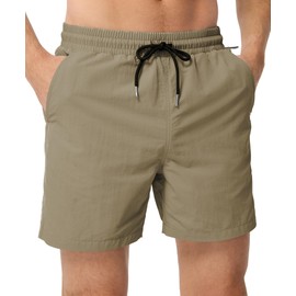 JMIERR Men's Swim Trunks Swimming Shorts Swimwear Beach Swimsuits Stretch Swimsuits, XL, Parchment