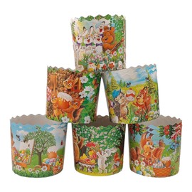 chutemka - Paquete de 12 formas | Molde de papel antiadherente Kulich Paska Panettone (niños, mediano)
