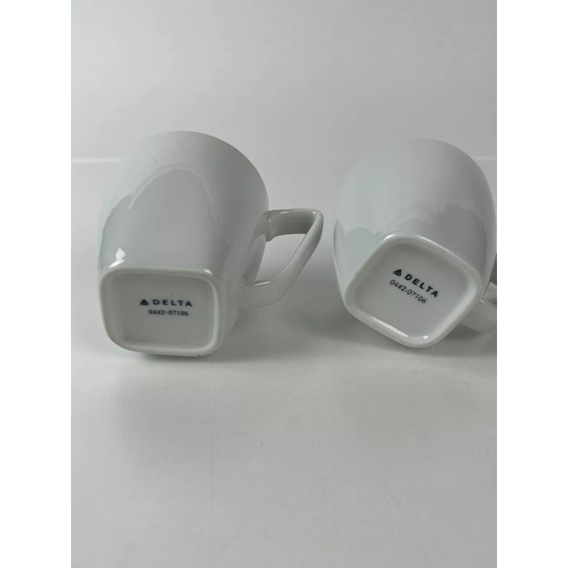 LOT OF 4 VINTAGE DELTA AIRLINES MUGS CUPS WHITE PORCELAIN