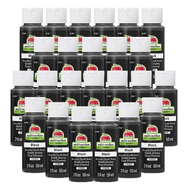 Apple Barrel Multi Surface Acrylic Paint, 2 oz, Black 2 Fl Oz (Pack of 24)
