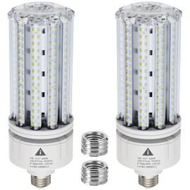ZP LED Corn Light Bulb 100W Super Bright 15000lm 5000k E26 /E39 Led Corn Bulb, 1000W Equivalent CFL Metal Halogen HID Led Bulb for Outdoor Indoor Area Garage Basement Warehouse (2-Pack)