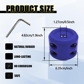DWARFOO Rubber Winch Stopper, Winch Cable Hook Stopper, Silicone Rubber Stopper Protects Synthetic Winch Rope, Car Accessories Winch Rope Bump Shock Saver Dampener Absorbent Stopper (Blue/Black)