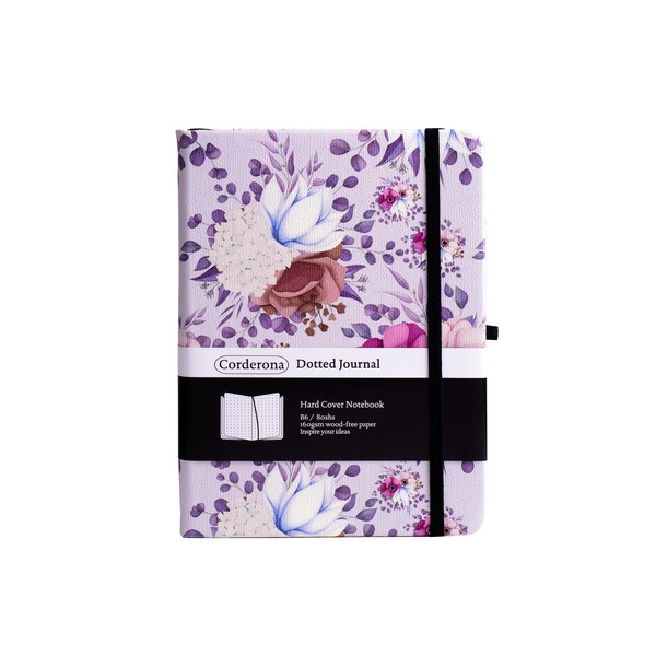 Floral B6 Bullet Dotted Journal Inner Pocket Elastic Band 160gsm