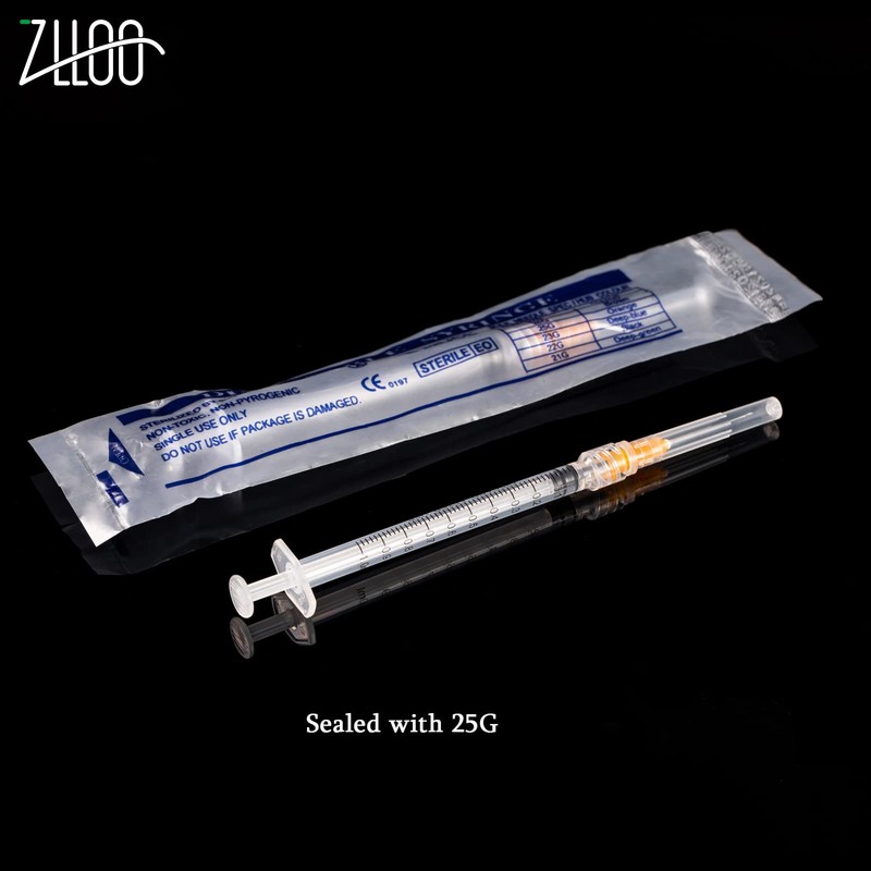 1ml/cc Plastic Tube with 25G-25mm Head, Disposable Luer-Lock Independent Packaging,