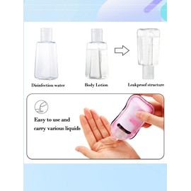 Geiserailie 40 Pcs Hand Sanitizer Keychain Holder Set Travel Bottle Holder Lipstick Case Wristlet Keychain(Boho)