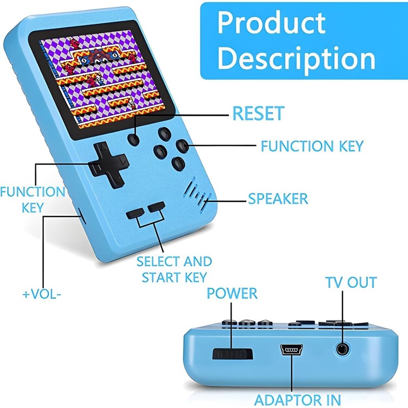 Retro Handheld Game Console with 500 Classical FC Games-3.0 Inches