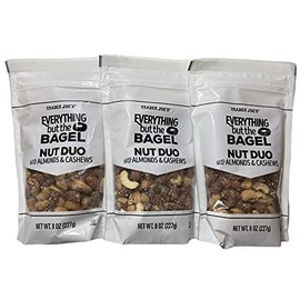 Trader Joe's Everything But The Bagel Nut Duo with Almonds and Cashews (Pack of 3)