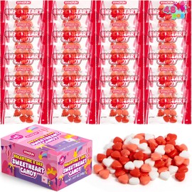 SYNCFUN 48PCS Valentines Day Hearts Red Hard Candy, Individually Wrapped for Party Favor, Pinata Fillers, Holiday Reward Prizes