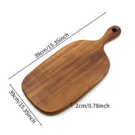 Walnut Wood Cutting Board with Handle,Wooden Serving Tray Chopping Boards Charcuterie Platter Steak Plate Meat Bread Vegetable Fruit Cheese Pizza Seasoned Board for Kitchen Restaurant,15.3x6.7 inch