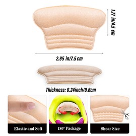 Kids Shoe Inserts, 2 Pairs Heel Grips, Cute Soft Heel Pads for Loose Shoes, Add Comfort and Volume, Skin Rubbing and Blister for Toddlers Girls Boys Shoes (Bude)