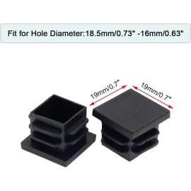 Suiwotin 24Pack 19Mm (3/4 Inch) Square Plastic Plug, Square Tubing End Caps, Tubing Post