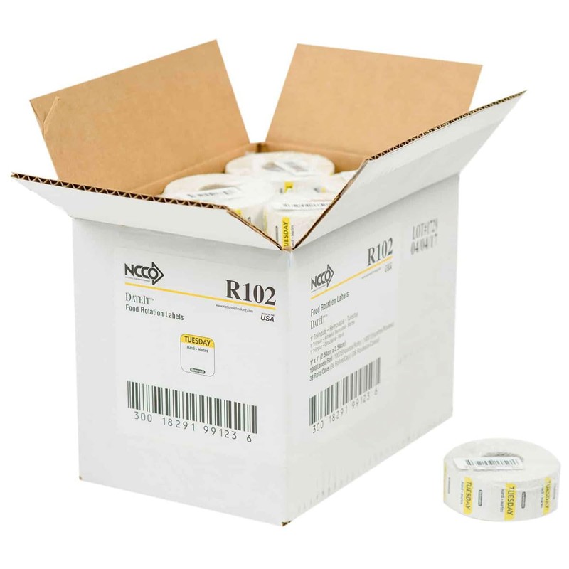 Tuesday Day Dot Removable Label 1" 1000 / Roll