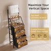 HIGDBFE Vanity Dresser with Mirror & 4 Drawers, Rustic Brown,