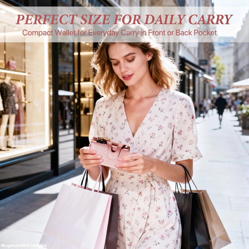 furid Small Card Wallet Women: Rfid Leather Smart Pop Up