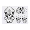 4 x 'Alien Skull' Temporary Tattoos - Water Resistant, Skin-Safe,
