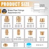 106PCS Brass Pipe Fittings Assortment Kit NPT Extension Adapter,Reducer Bushing,Hex