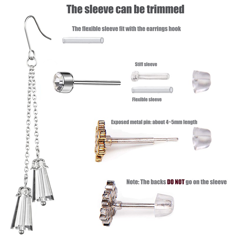 108 fundas de silicona para arete de alergia para orejas