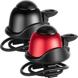 Mudder 2 Pieces Bike Bell Adjustable Bicycle Bell Universal Aluminum Bike Bell Loud Sound Bike Ring for Adults, Girls, Boys, Road Bike, Mountain Bike, Sports Bike, Kid's Bike (Black and Red)