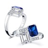 AINUOSHI Emerald & Radiant Cut 4 Carat Cubic Zirconia Blue