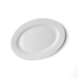 Holst Porzellan VLP 250 Vital Level Oval Plate Flat White 25 x 18 x 2 cm Pack of 6