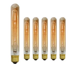 Bunnit Bulbs Vintage Edison Bulb, T9 T9-185 Tube Hairpin/Leaf, 60w, Medium (Standard) E26 Base, 6-Pack