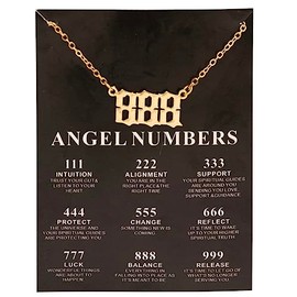 888 Angel Number BALANCE Gold Necklace and Quote Card