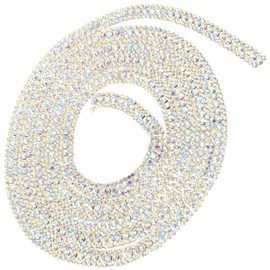 Hohopeti 3 Row Rhinestone Claw Chain for DIY Crafts 2 Meters of Sparkling Glass Crystal Trim for Jewelry Making Dress Decoration and Home Decor