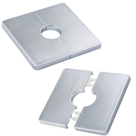Bntyok 2 Pcs Wall Split Flange 0.86"/22mm ABS Square Self-Adhesive Escutcheon Plate Buckles Design for Diameter Pipe