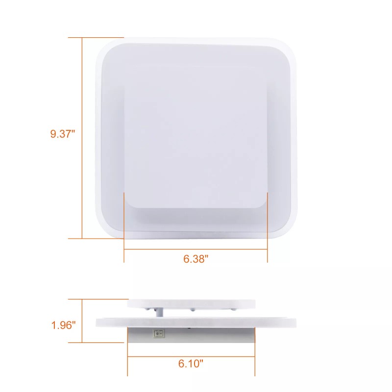 Facon 9" RV LED Acrylic Dual Square Flush Mount Lamp