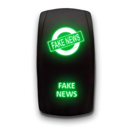 Fake News - Green - Stark 5-PIN Laser Etched LED Rocker Switch Dual Light - 20A 12V ON/Off