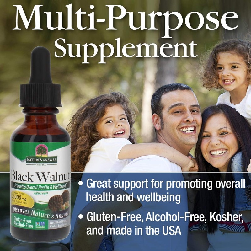 Black Walnut Hulls, Alcohol-Free, 1 fl oz (30 ml) Pack