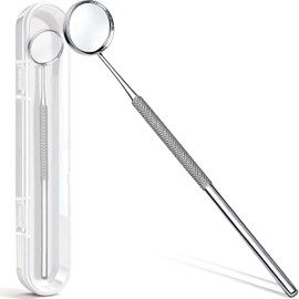 G.CATACC Espejo dental, herramienta de dentista de acero inoxidable para limpieza de dientes, espejo de inspección de boca con caja de almacenamiento