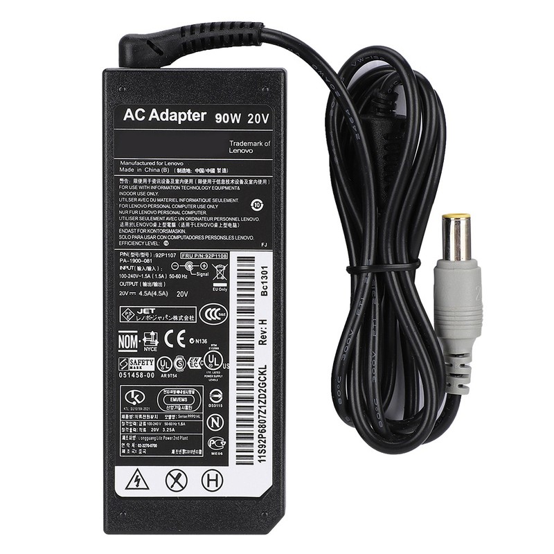 Laptop Power Adapter 90W 20V 4.5A 8.0MM for Lenovo T60p/SL410/