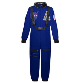 Dormstop Astronaut Costume for Kid Boy NASA Space Jumpsuit Space Outfit Pretend Dress up 3-12Years