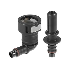 X AUTOHAUX 11.8mm SAE to 10mm 90 Degree Fuel Line Hose Quick Release Connector Disconnect Hose Nylon 2PCS