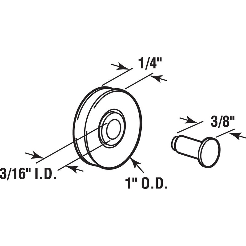 Prime-Line B 707 Sliding Screen Door Spring-Loaded Roller Assembly, High